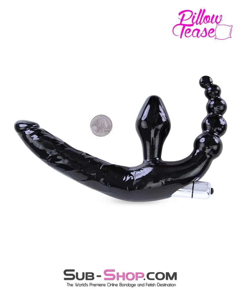 0414E      Strapless Strap On Vibrating Dildo with Anal Exciter