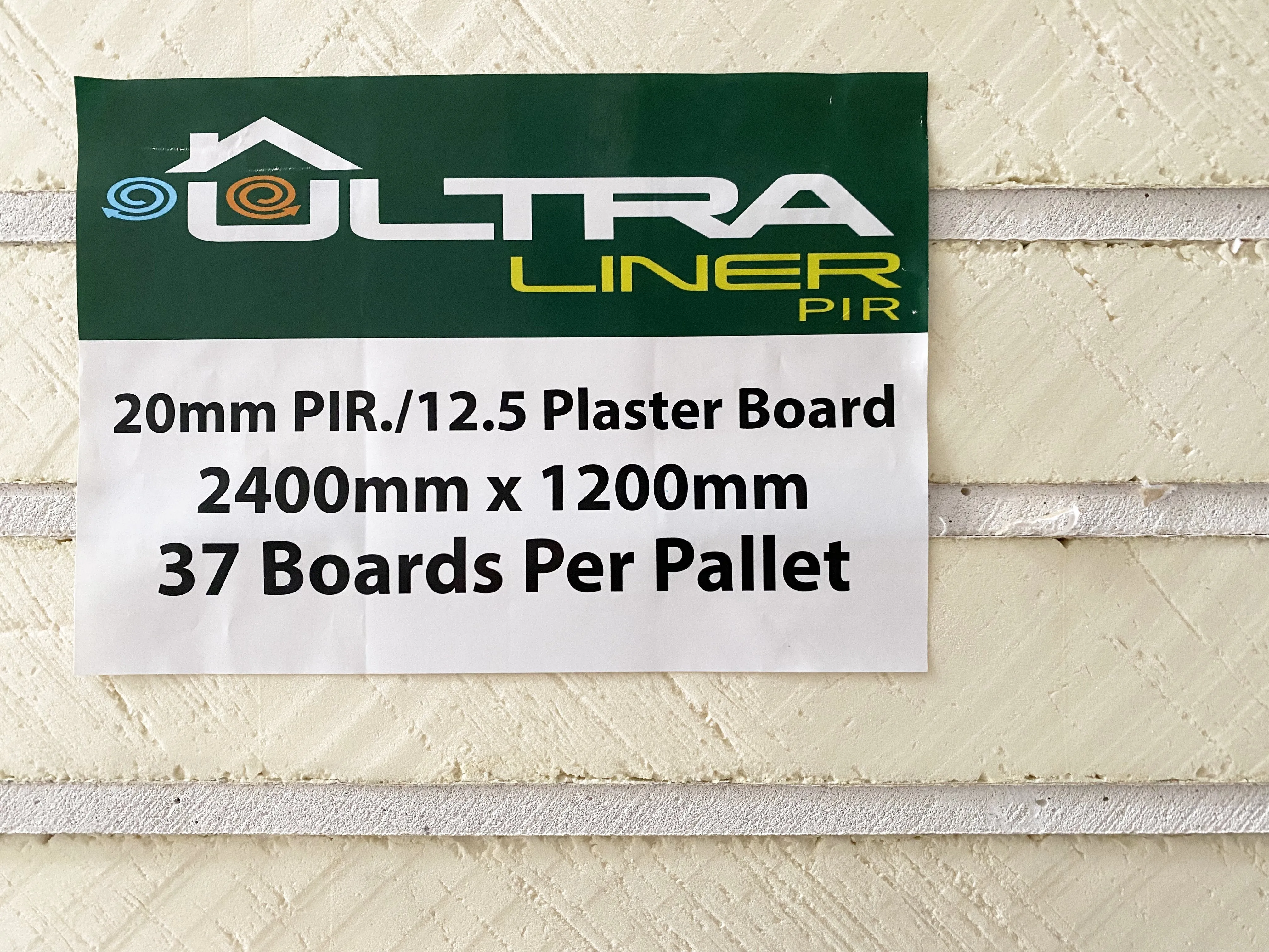 102.5mm Ultraliner Insulated PIR Plasterboard - Pallet of 36