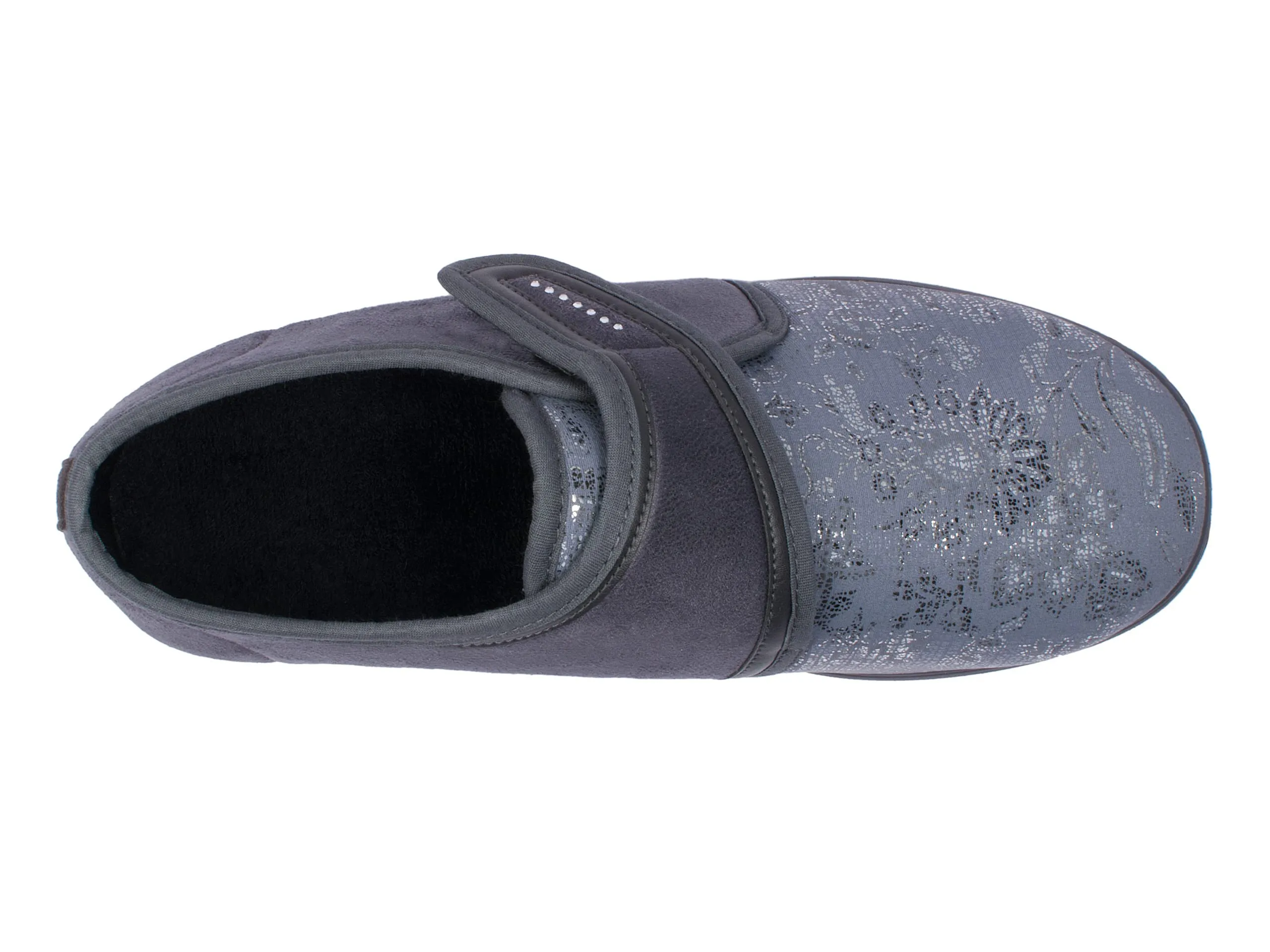 Aerosoft Women's Velcro Stretch Sneaker 19 Wide G-H with Removable Insole, Slip-Resistant