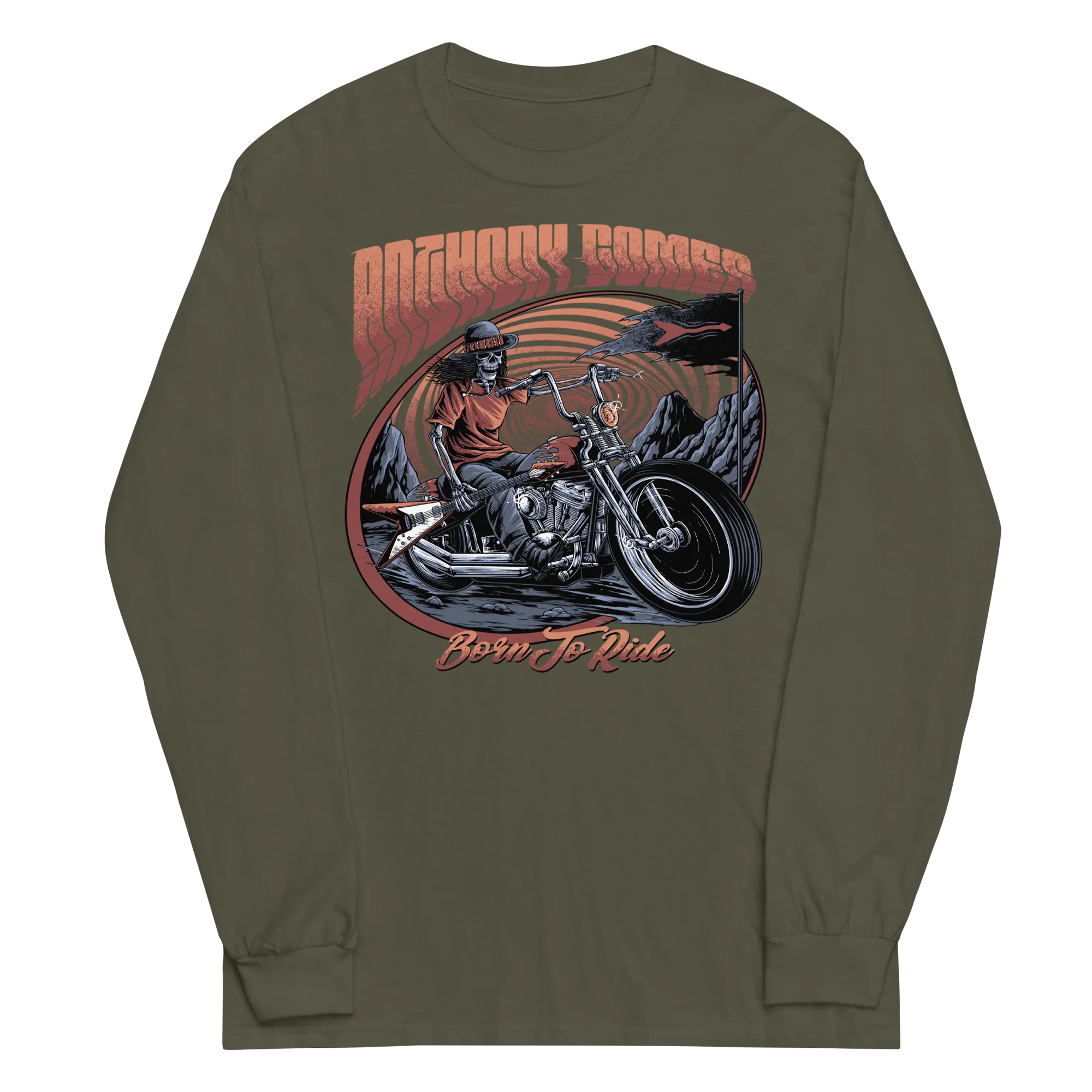 Born To Ride Men’s Long Sleeve Shirt - Available in 3 Colors (S-4XL)