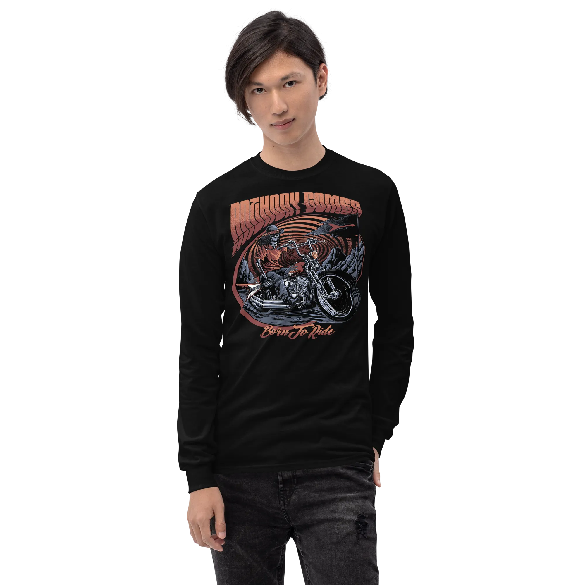 Born To Ride Men’s Long Sleeve Shirt - Available in 3 Colors (S-4XL)