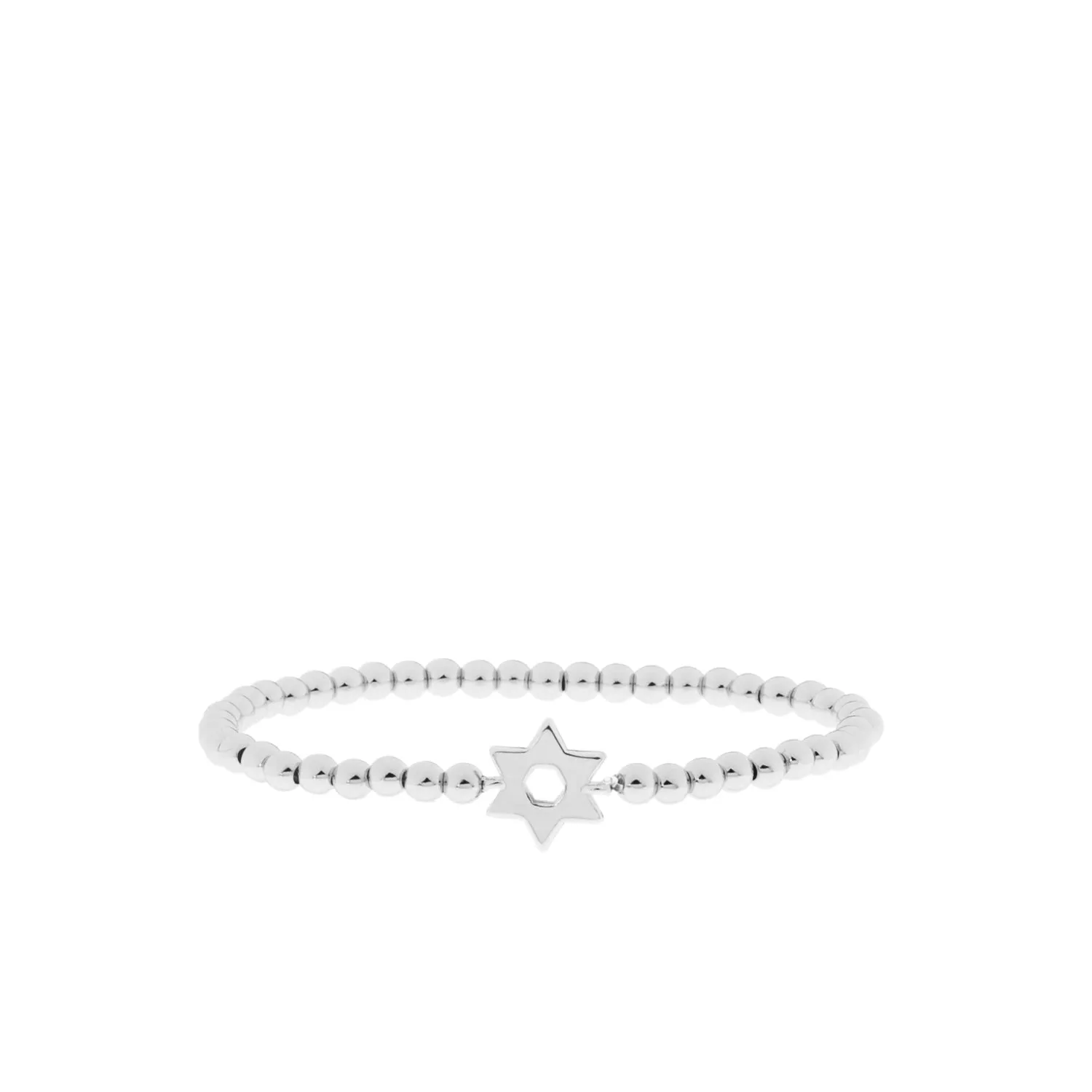 brass ball bracelet with plain Star of David charm
