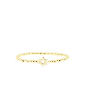 brass ball bracelet with plain Star of David charm