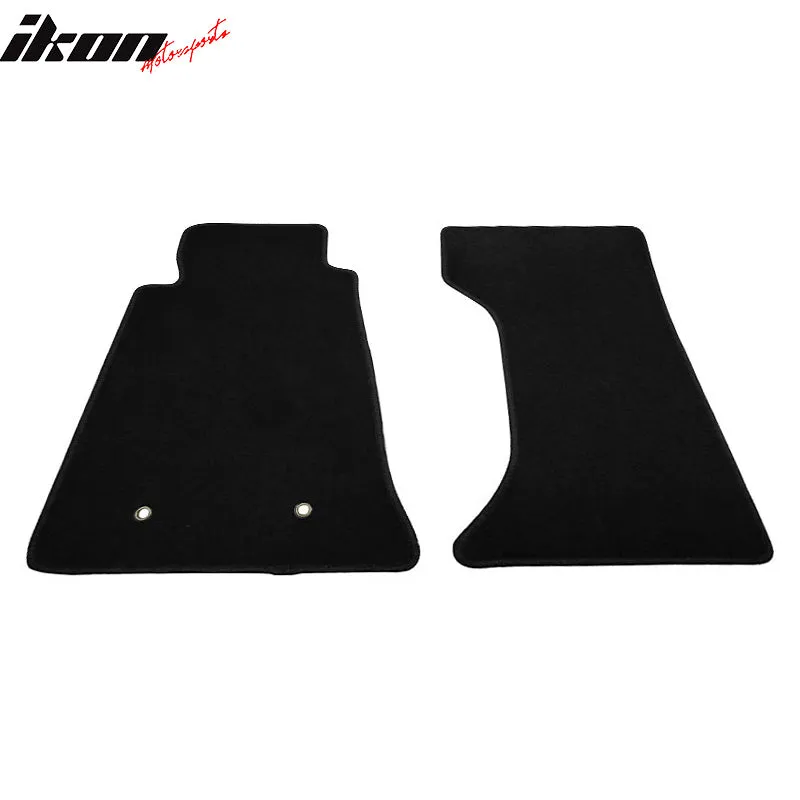 Car Floor Mat for 2006-2015 Mazda Miata MX-5 Black Carpet 2PC Nylon