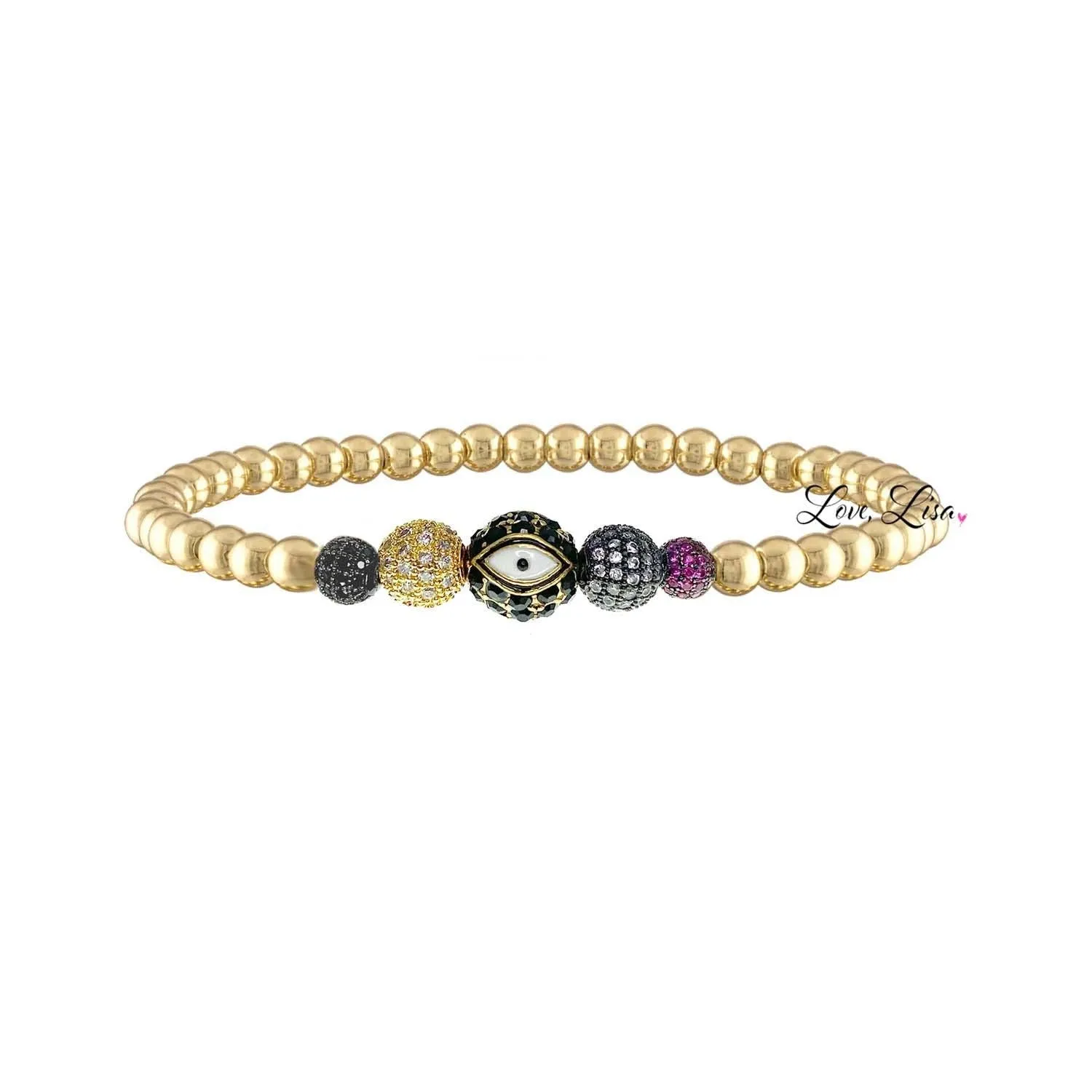 Evil Eye Beaded Stretch Bracelet