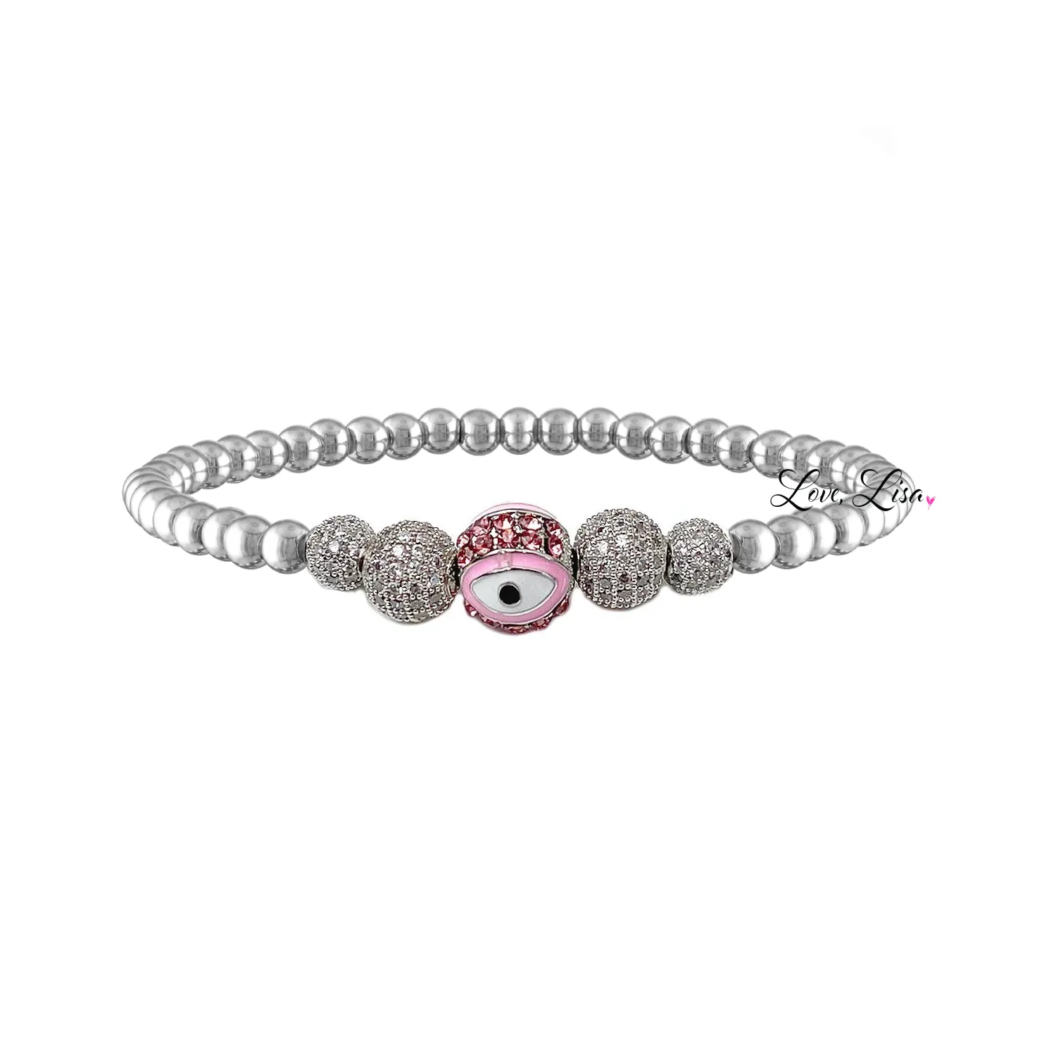 Evil Eye Beaded Stretch Bracelet