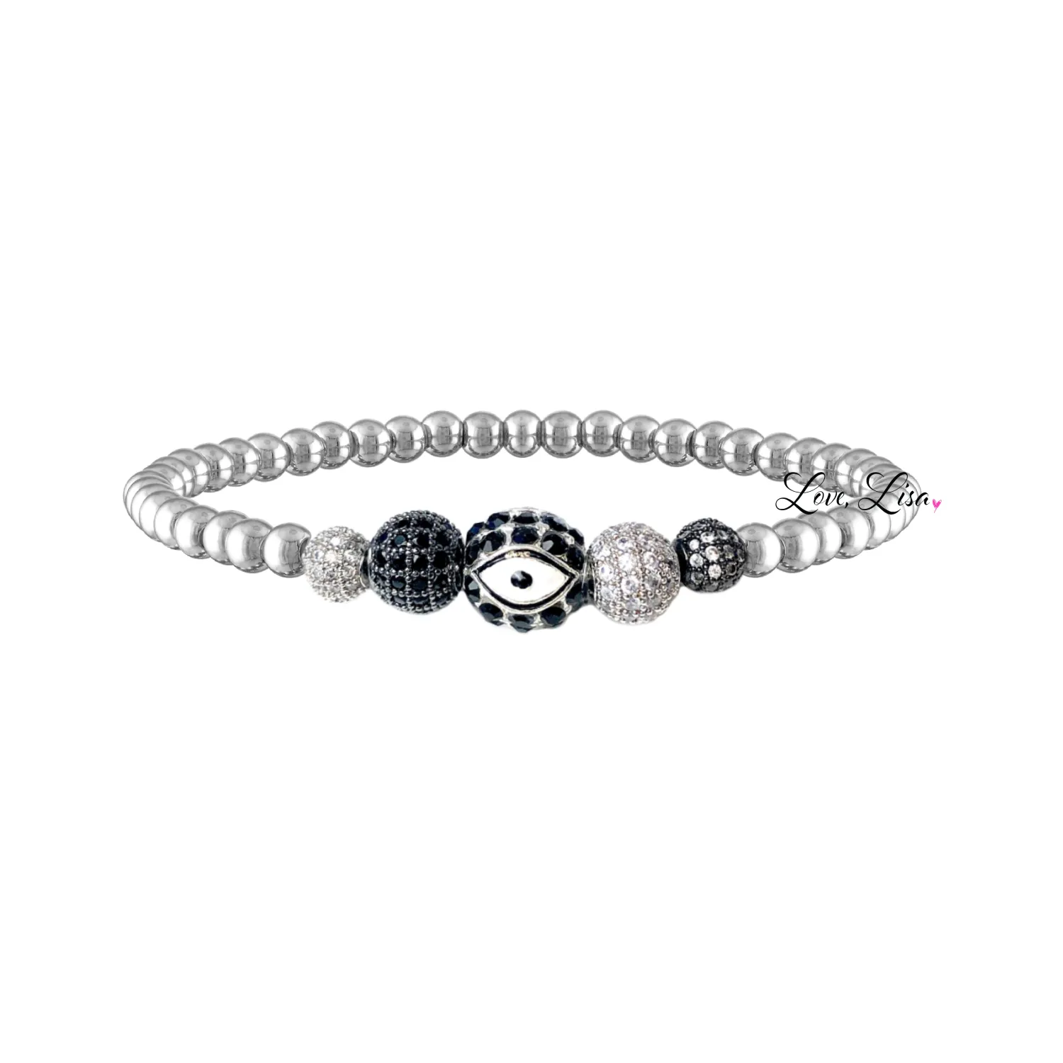 Evil Eye Beaded Stretch Bracelet