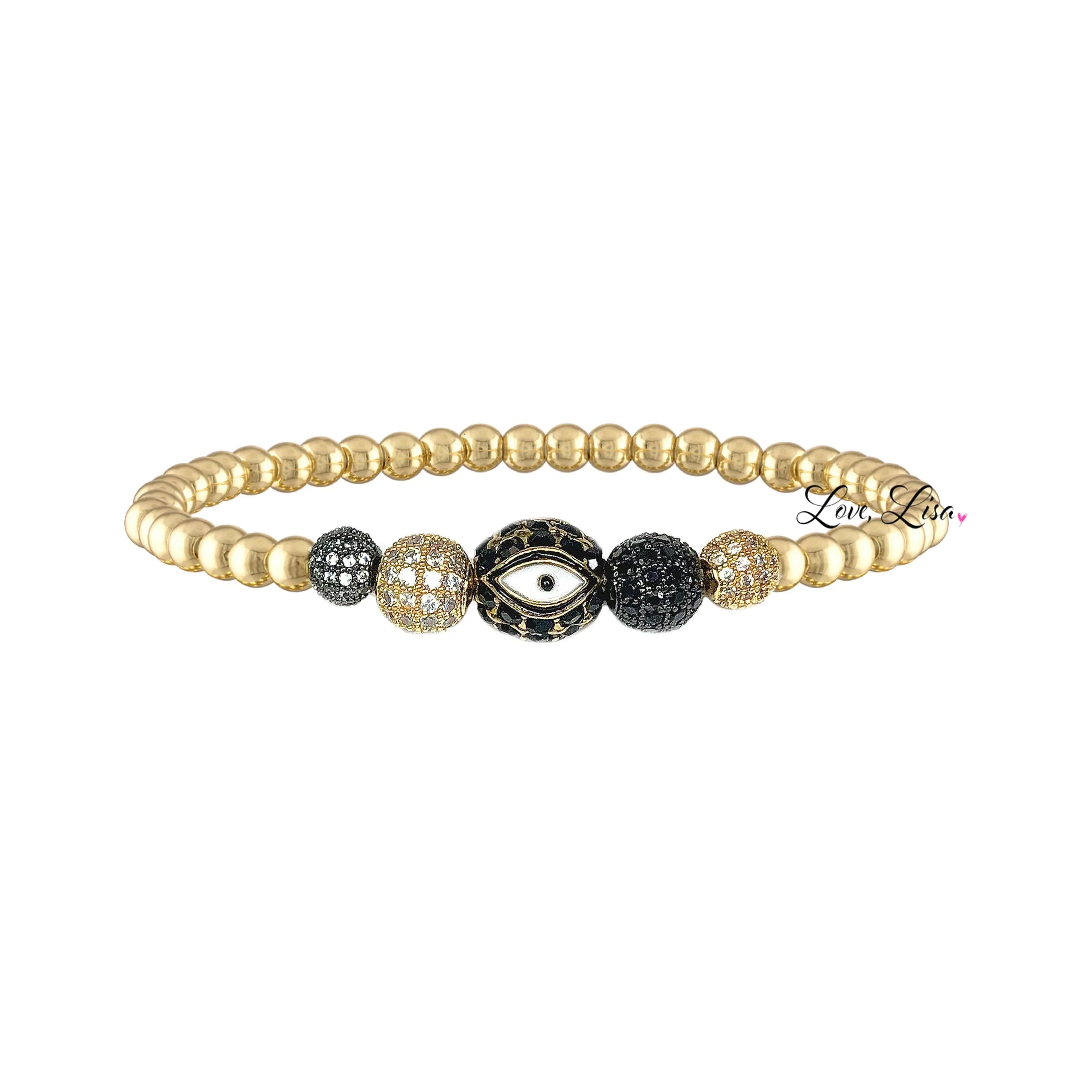 Evil Eye Beaded Stretch Bracelet