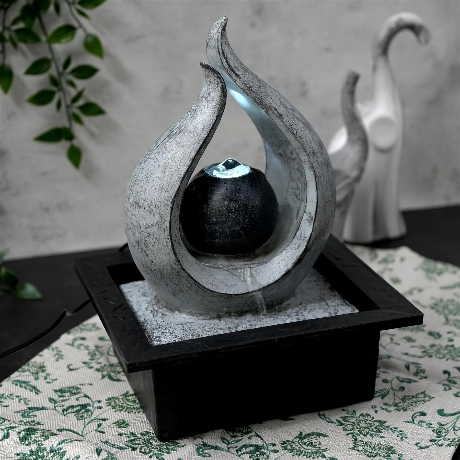 Flame Water Feature Indoor With LED