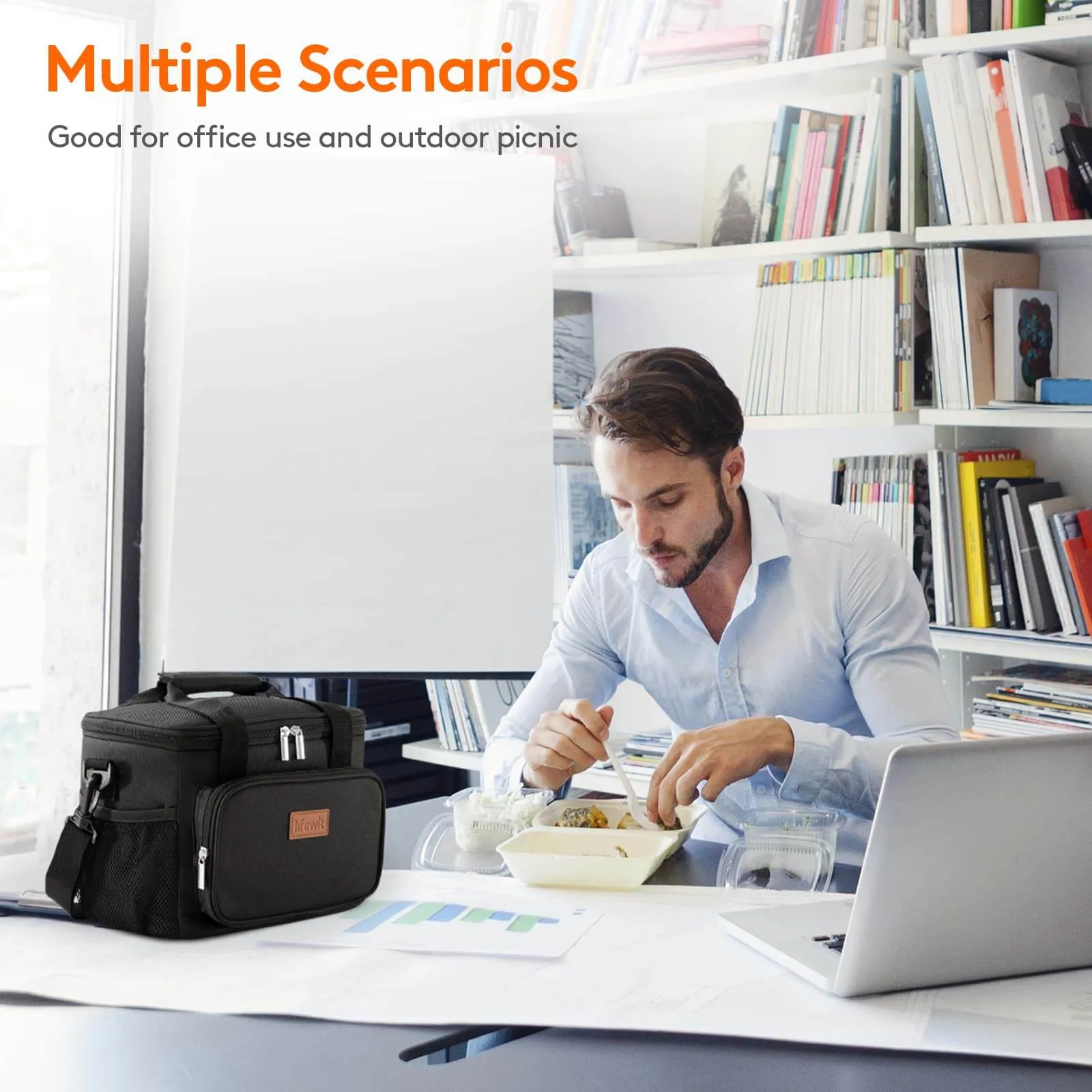 Fun Time Lunch Time: 12-Can (8.5L) Insulated Lunch Tote for Any Adventure