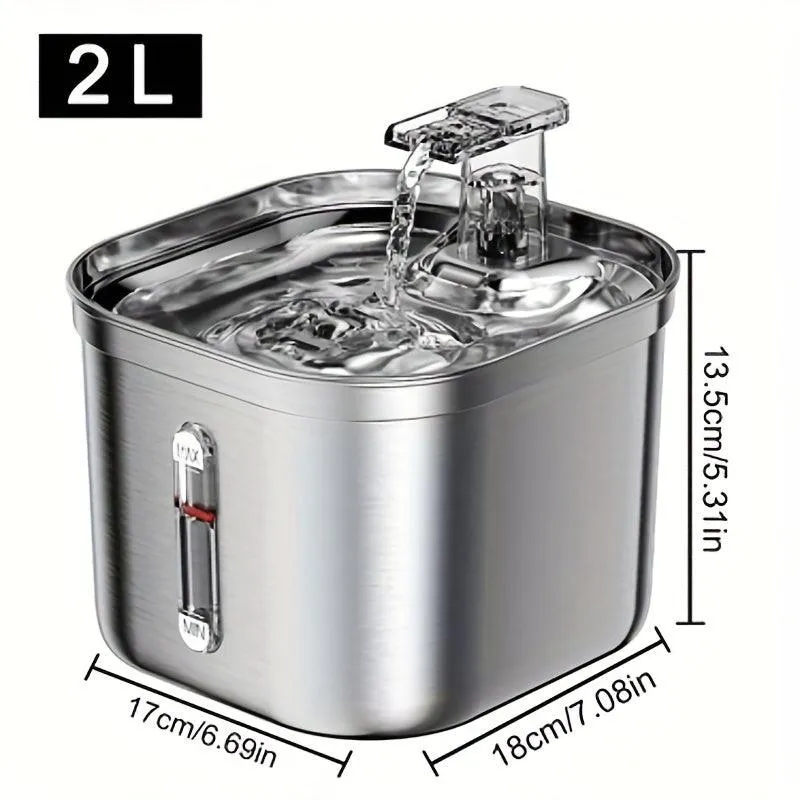 Intelligent Pet Water Fountain 67.63oz Stainless Steel