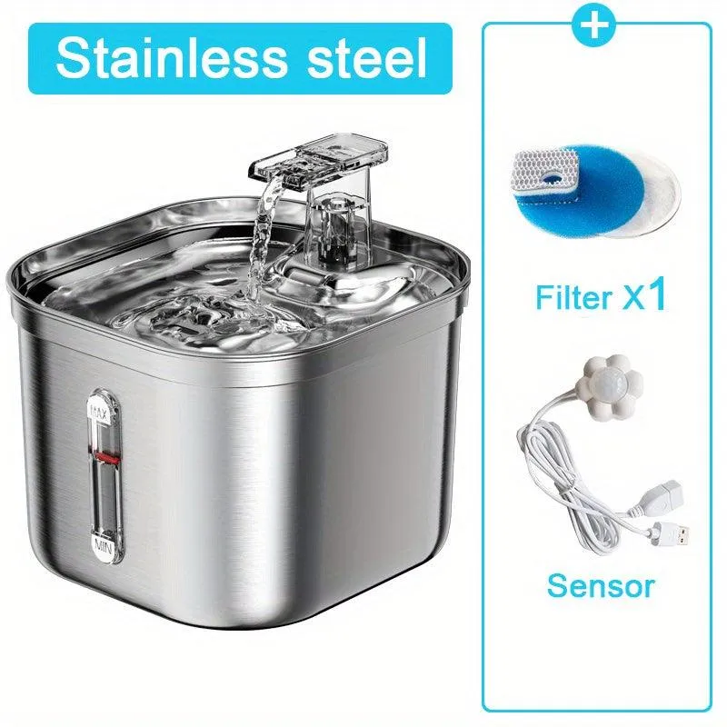 Intelligent Pet Water Fountain 67.63oz Stainless Steel