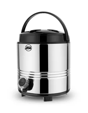 JSI Hot and Cold PUF Insulated Water Containers for Home Kitchen Office I Stainless Steel Water Jug 5 Liter, Silver I Easy to Carry Handle I Durable & Sturdy Base I 100% Food Safe Steel Water/Tea Pot