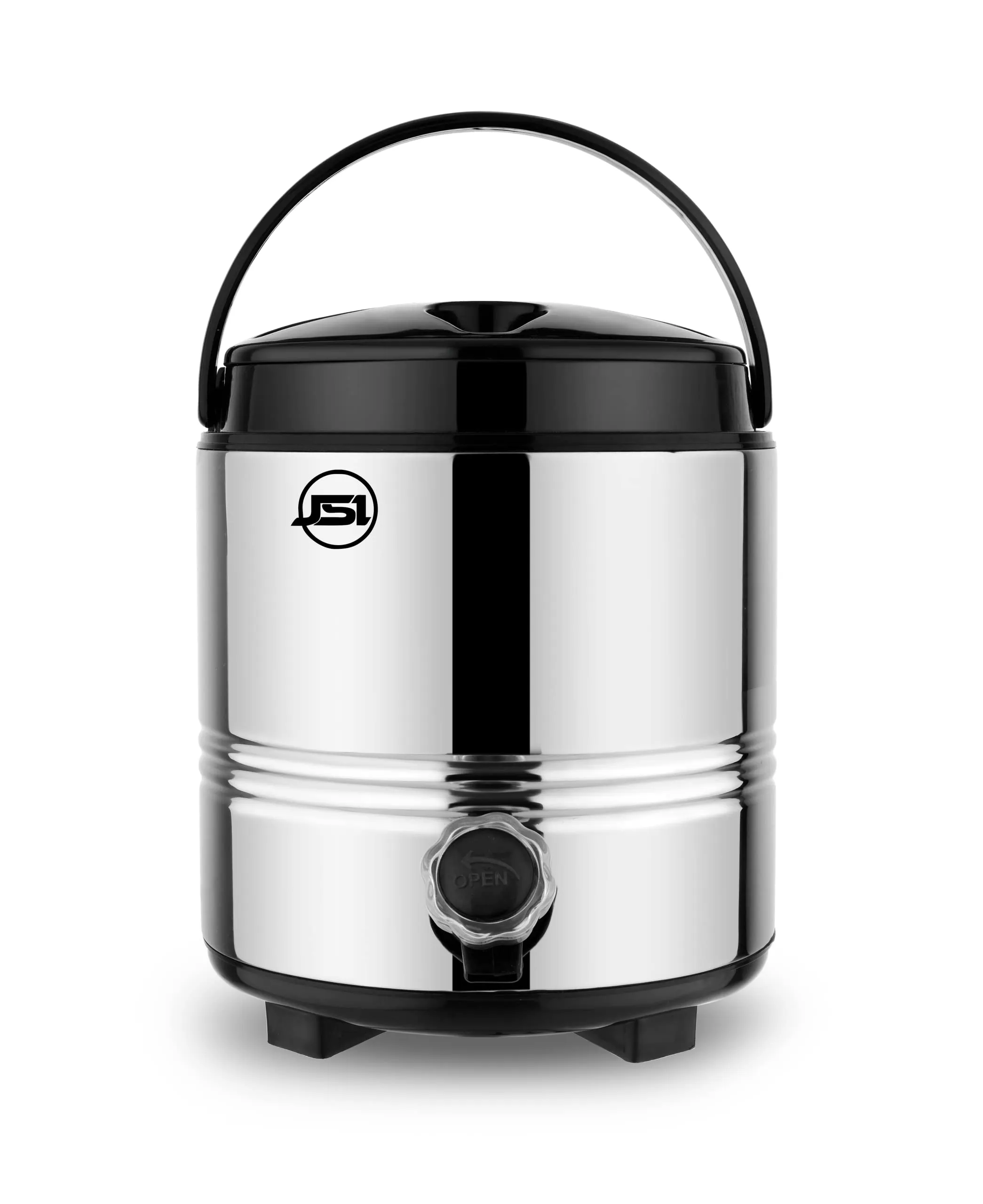 JSI Hot and Cold PUF Insulated Water Containers for Home Kitchen Office I Stainless Steel Water Jug 5 Liter, Silver I Easy to Carry Handle I Durable & Sturdy Base I 100% Food Safe Steel Water/Tea Pot