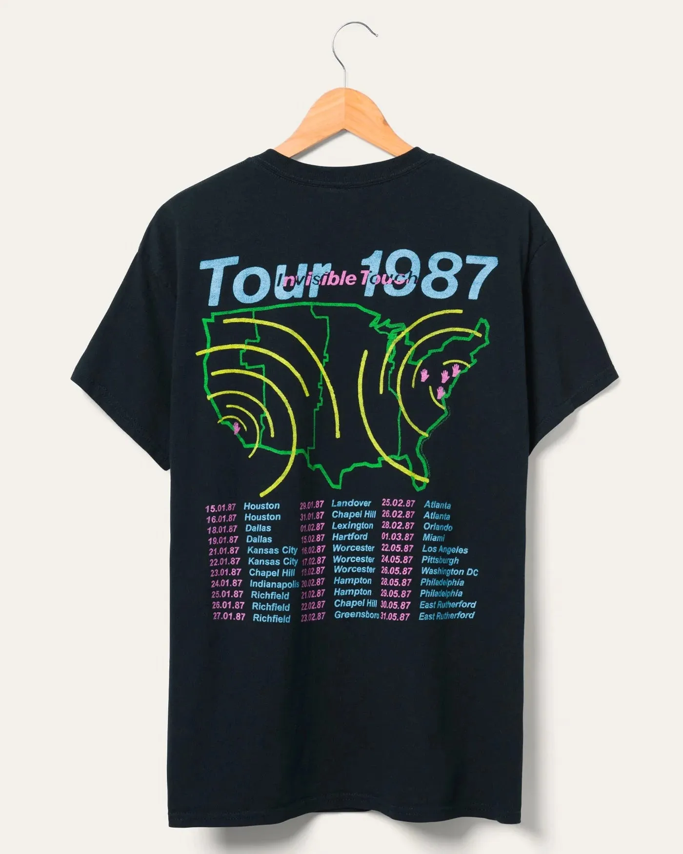 Junk Food Genesis Invisible Touch Tour 1987 Flea Market Tee - BLACK