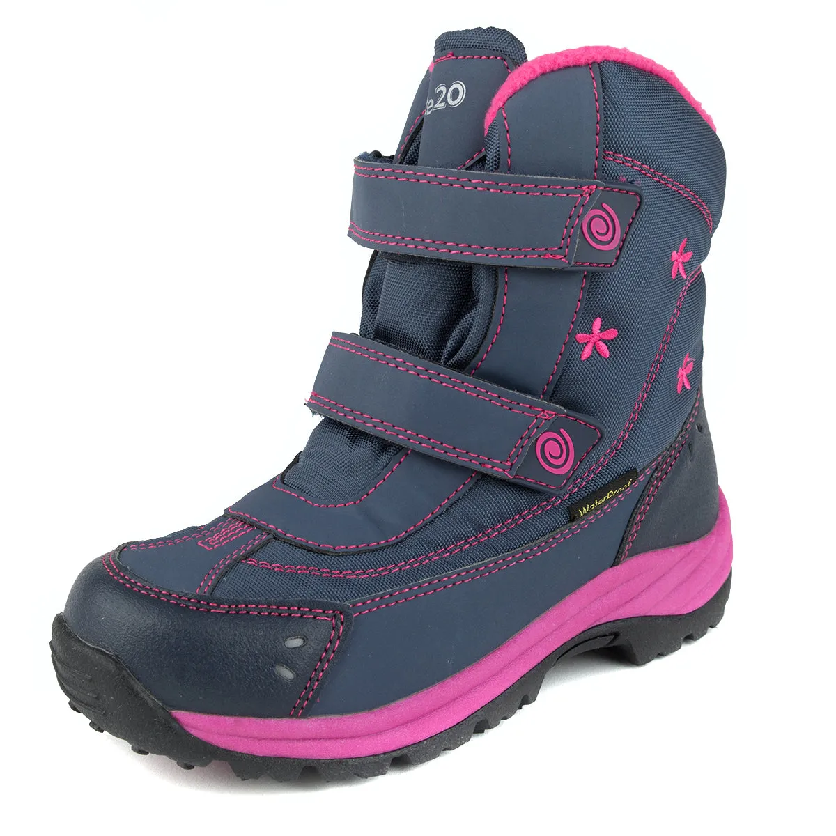 Ponte20 little big girl supinated snowboots navy blue with stars size US 1-5