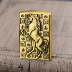 Roaring Horse Grinding Wheel Refillable Butane Lighter