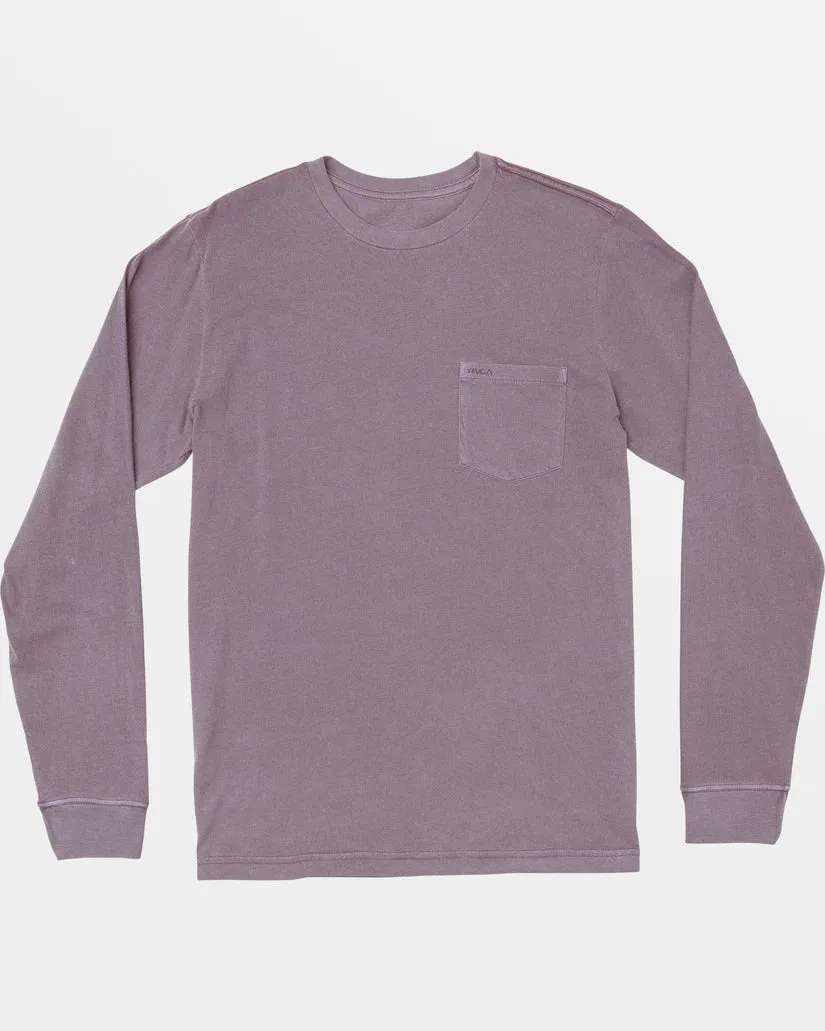 RVCA PTC PIGMENT LONG SLEEVE TEE - GRAY RIDGE