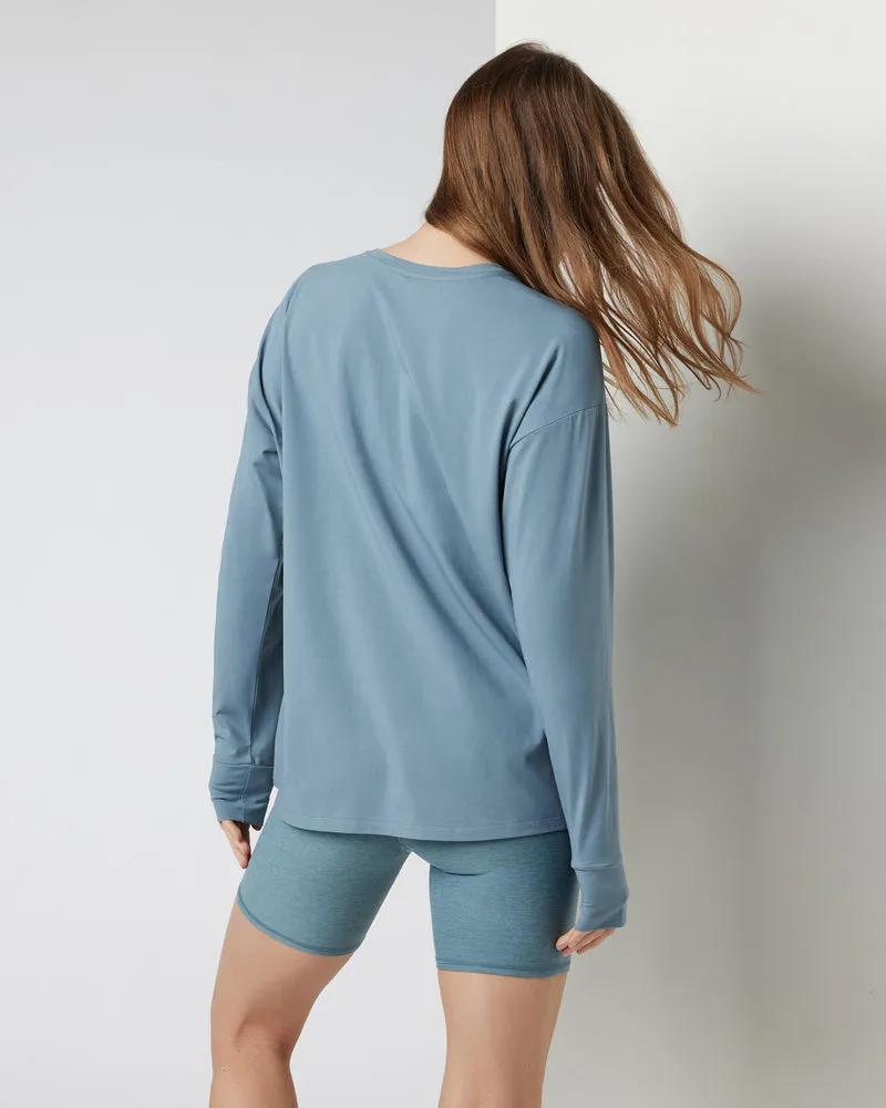 Vuori Long-Sleeve Feather Tee - SMOKE BLUE