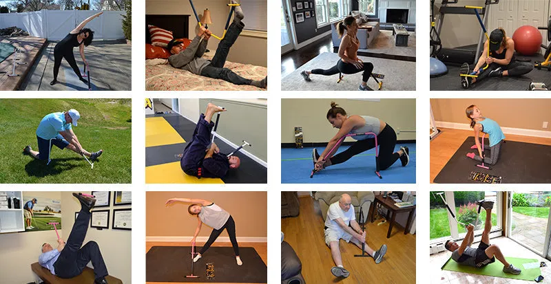 Wellness Center Bundle - Pink Shape Stretch - (2) Body Stretch Bars and 24 x 36" Stretch Guide